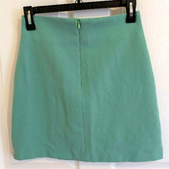 Mint Green Plain A-Line Miniskirt Small - Picture 3 of 4